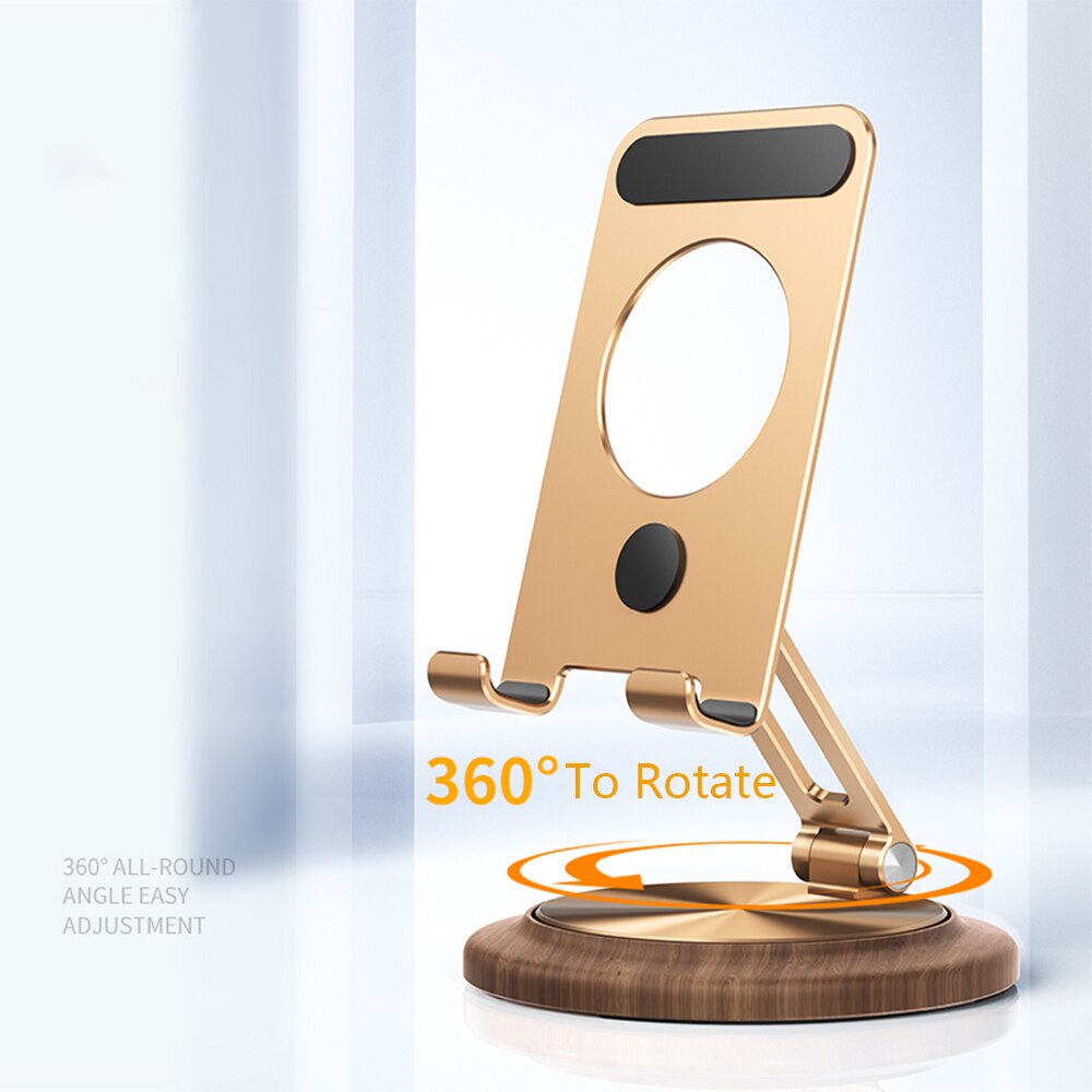 360 Rotating Wooden Foldable Universal Phone Holder - UTILITY5STORE