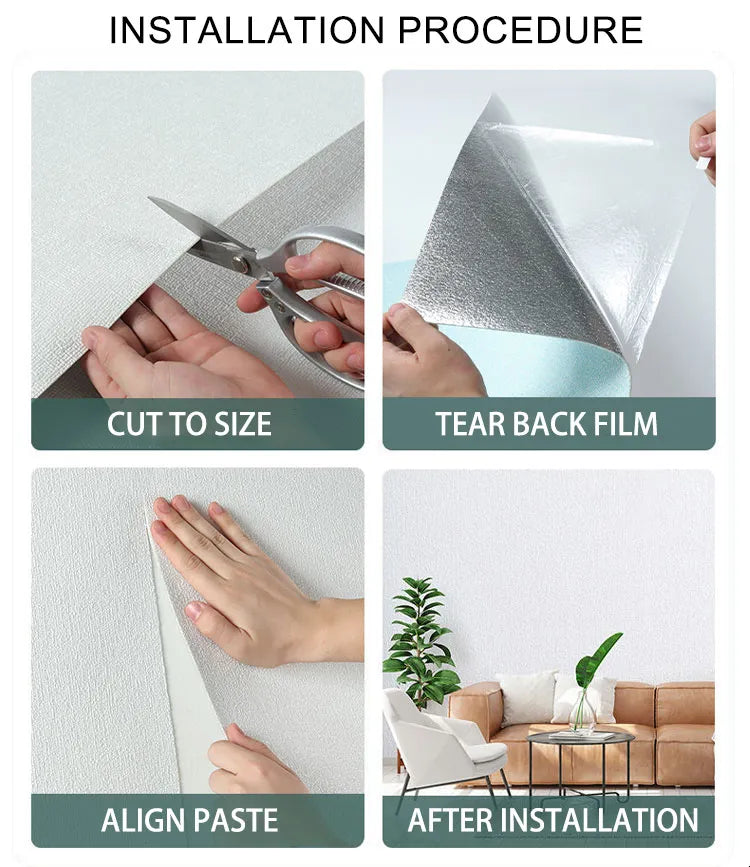 3D Linen Self-Adhesive Waterproof Wall Sticker - UTILITY5STORE