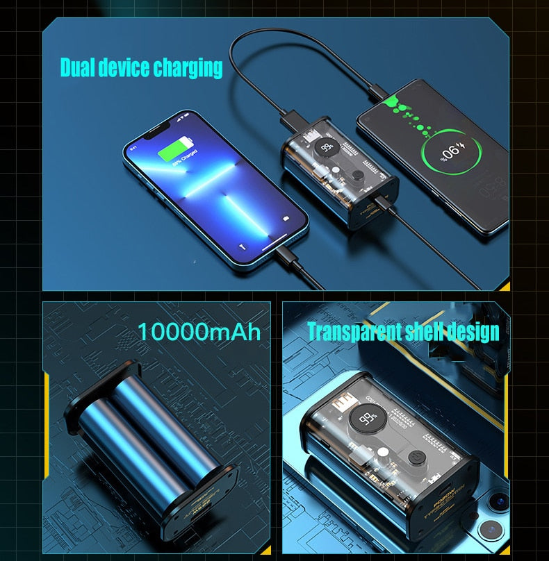 Digital Display Transparent Power Bank