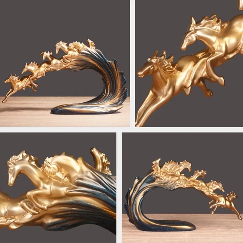 Nordic Luxury Galloping Horse Home Decoration