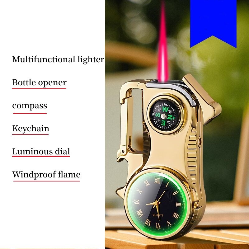 Compass Fire Camping Windproof Lighter Watch