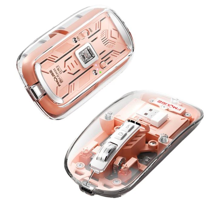 Silent Transparent Clear Click Wireless Mouse