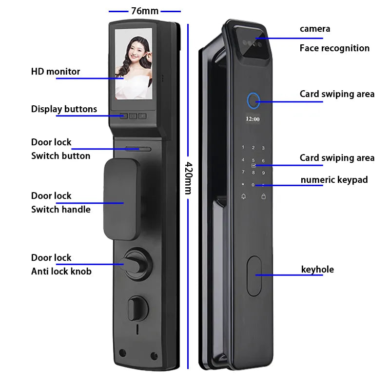 Automatic Secure Face Recognition Smart Fingerprint Door Lock