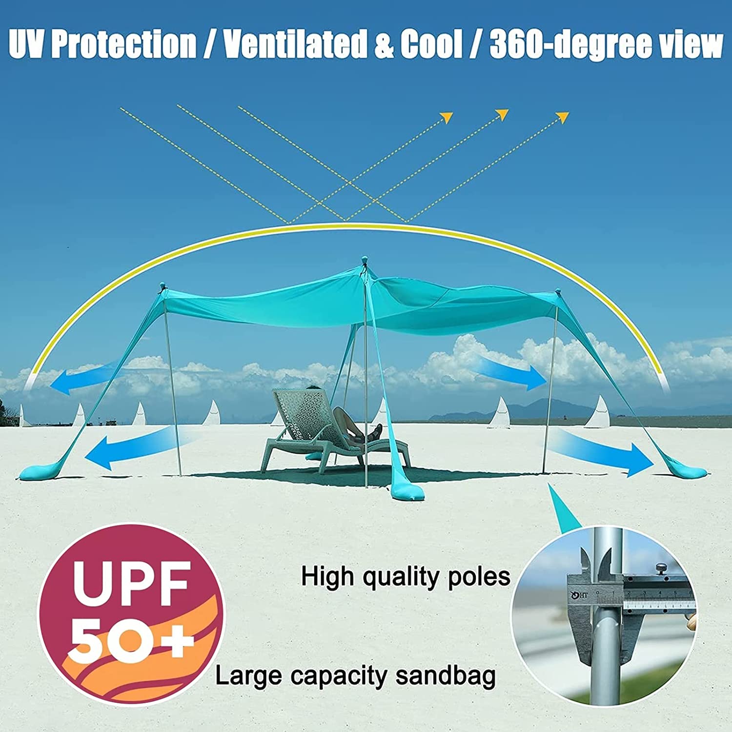 Coastal Comfort Sun Safe Family Size Canopy