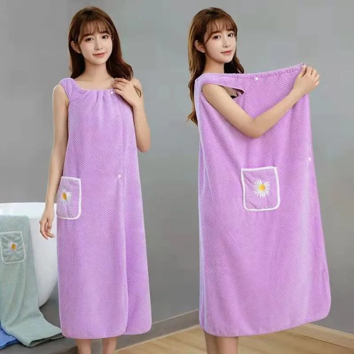 Quick Absorb Velvet Luxury Cute Wearable Bathrobe