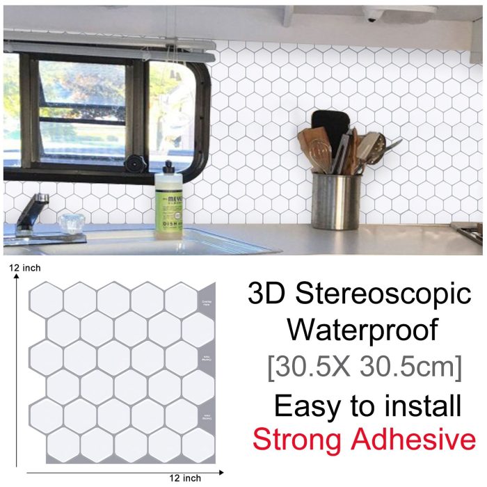 3D Self-Adhesive Hexagonal Wall Stickers - UTILITY5STORE