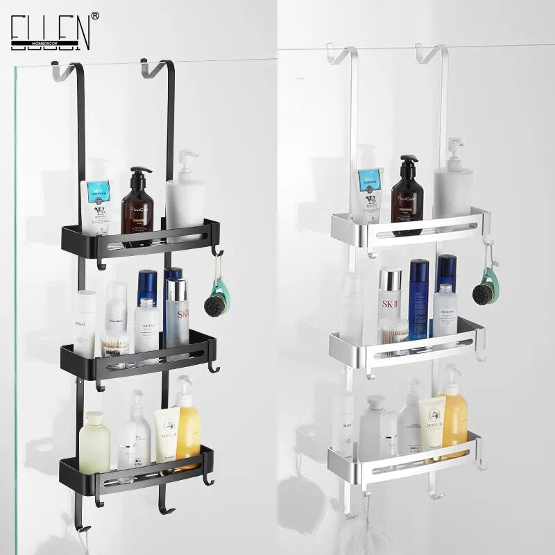 Sleek Shower Nail-Free Dual Layer Organizer Rack