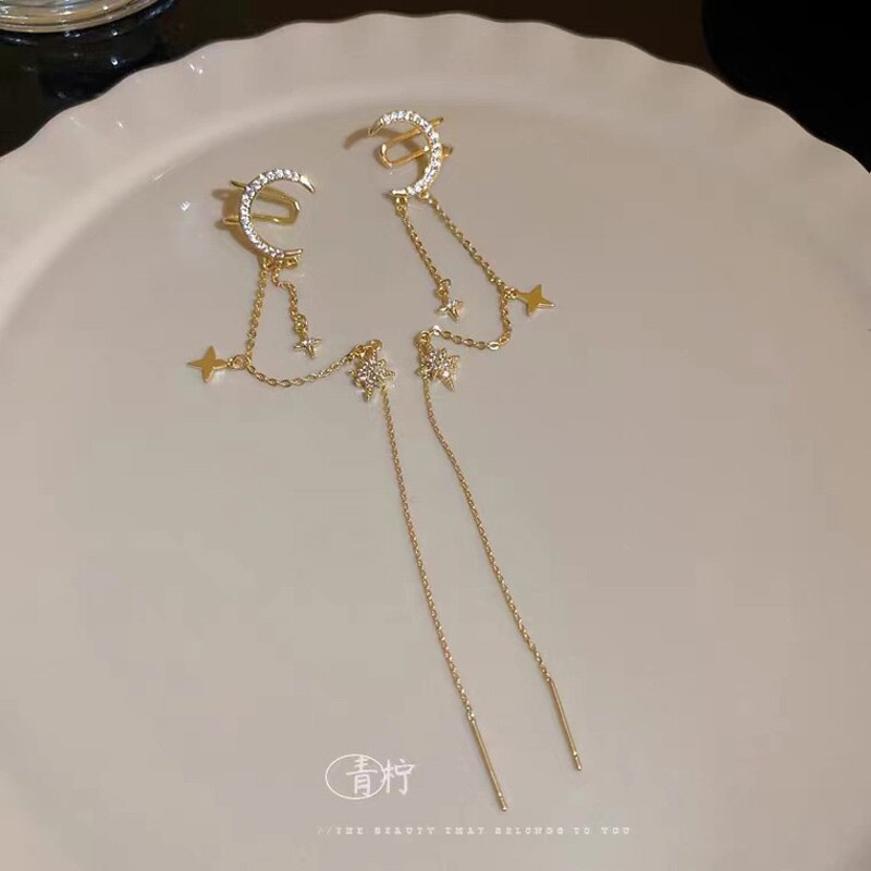 Sparkling Night Long Tassel Ear Clip