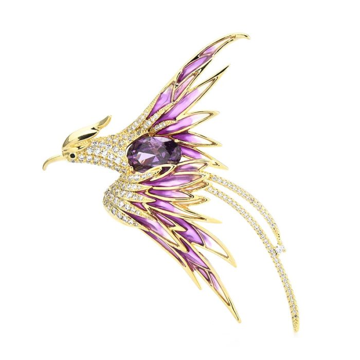 Colorful Flying Phoenix Brooches