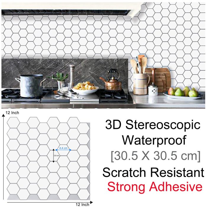 3D Self-Adhesive Hexagonal Wall Stickers - UTILITY5STORE