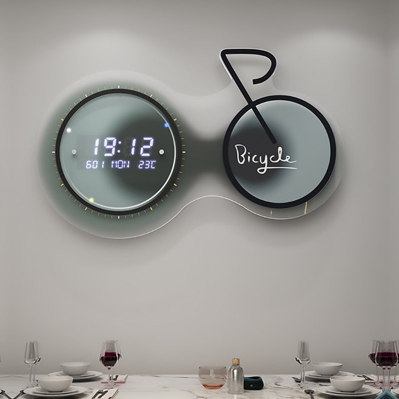 3D Luminous Modern Led Digital Bike Wall Clock - UTILITY5STORE