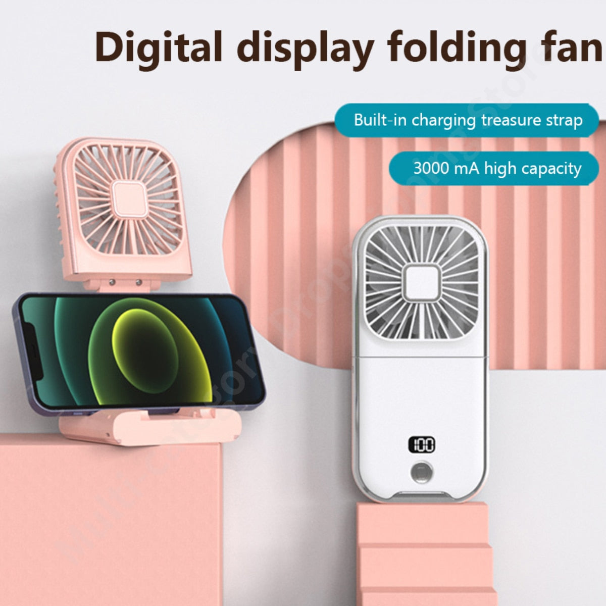 Portable Rechargeable Magic Phone Holder Cooling Fan