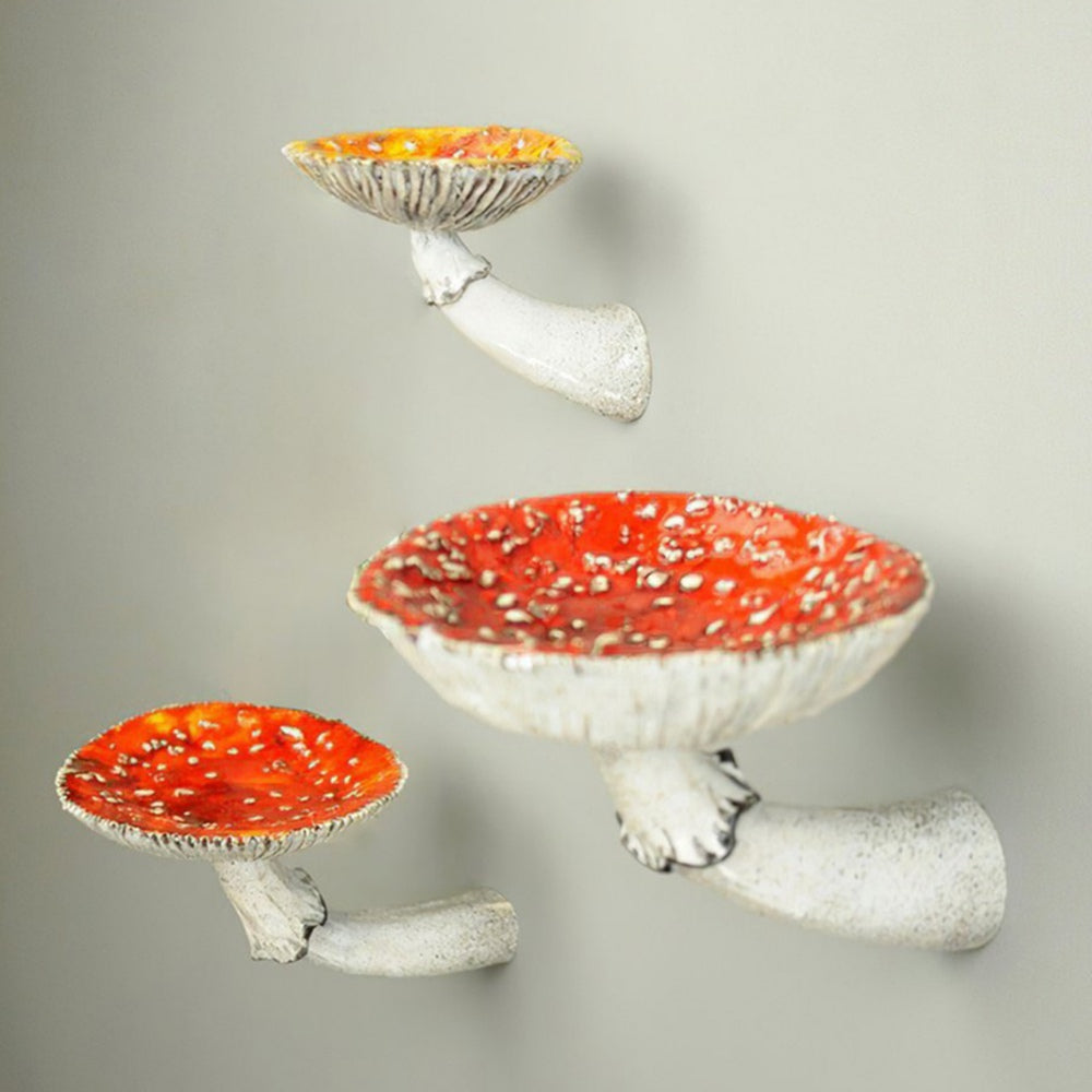 Mushroom Shape Floating Resin Wall Shelf