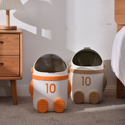 Mini Astronaut Shape Cute Office Trash Can