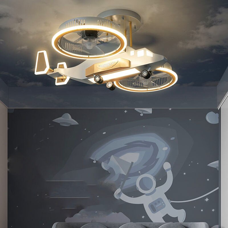 Futuristic Helicopter LED Ceiling Fan Lamp