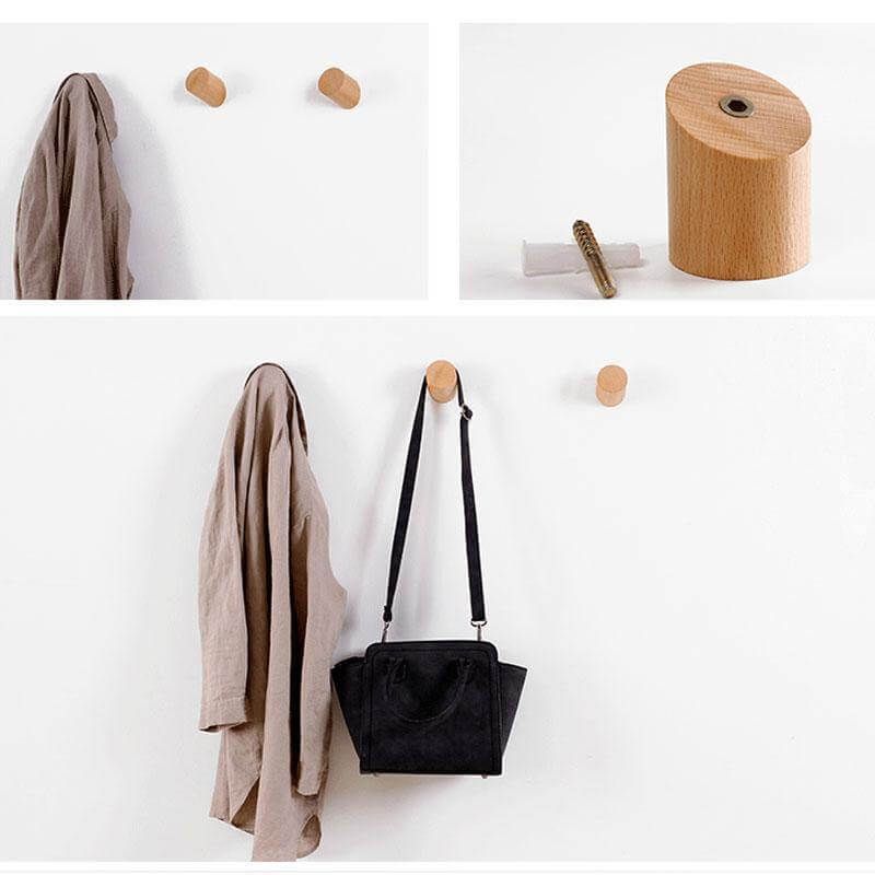 Nordic Wooden Easy Wall-Mounted Clothes Hanger
