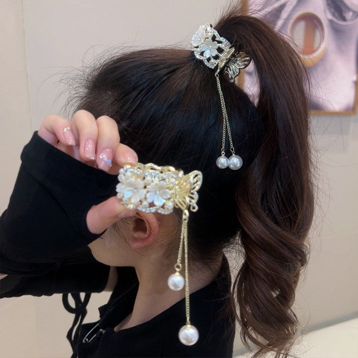 Royal Rhinestone Pearl Ponytail Clip - UTILITY5STORE