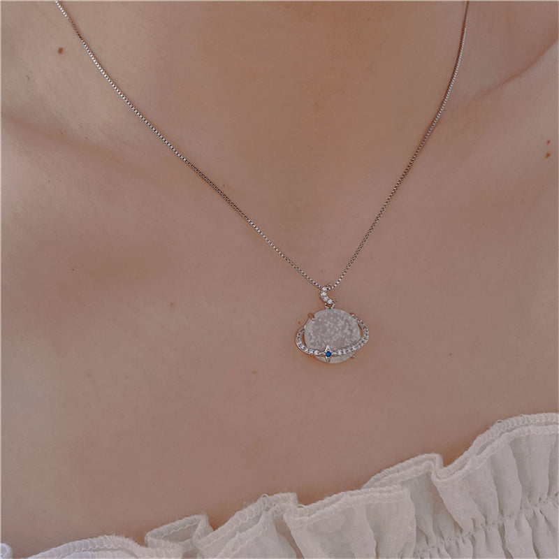 Elegant Lunar Bliss Crystal Necklace