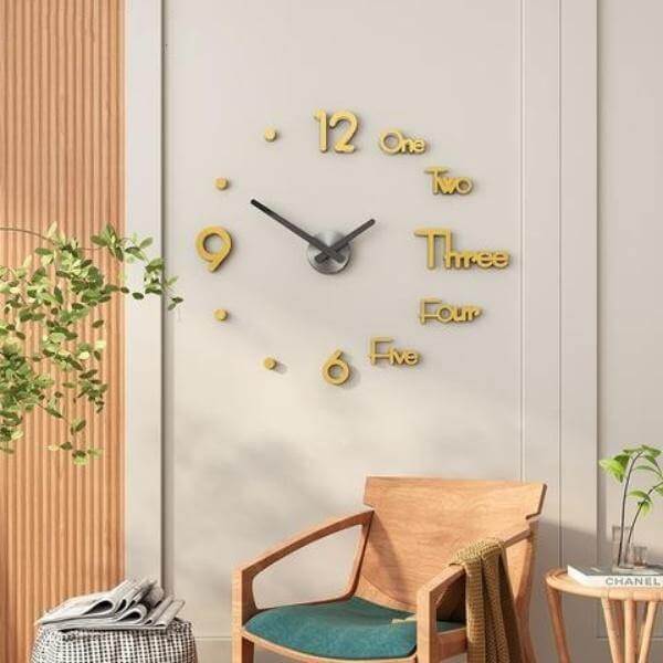 3D Large DIY Modern Number Wall Clock - UTILITY5STORE