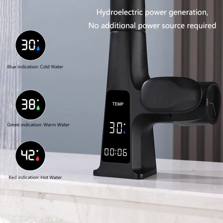 Flow Pro Rotatable Temperature Display Smart Faucet - UTILITY5STORE