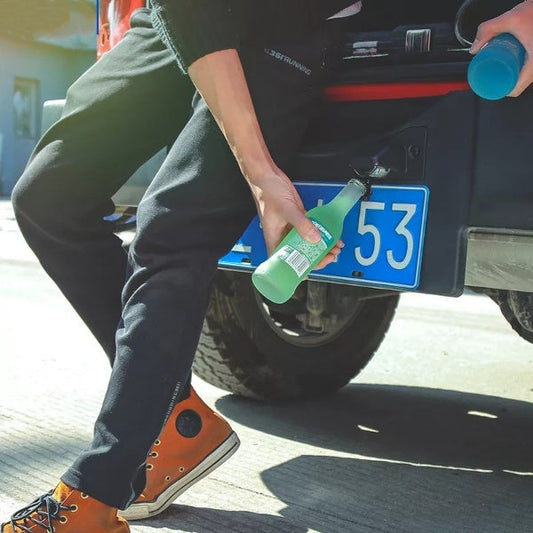 License Plate Mounted Bottle Opener