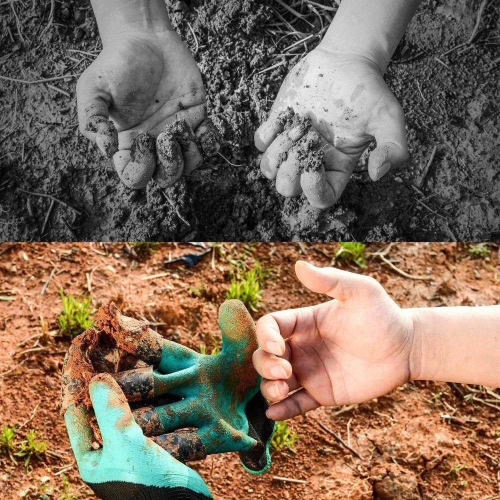 Garden Rubber Gloves with Fingertips Claws