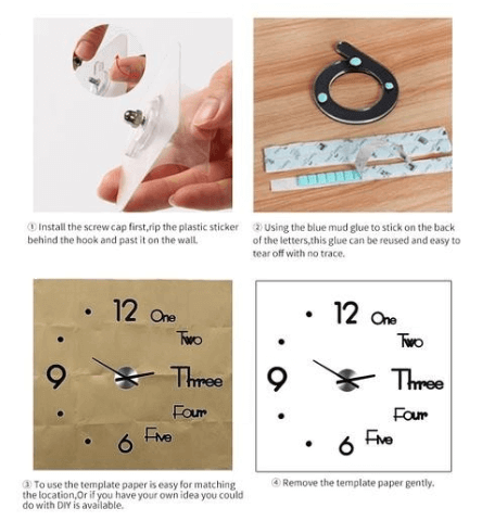 3D Large DIY Modern Number Wall Clock - UTILITY5STORE