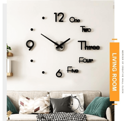 3D Large DIY Modern Number Wall Clock - UTILITY5STORE