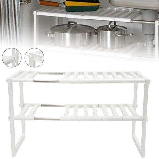 Adjustable Double Layer Kitchen Dish Storage Rack