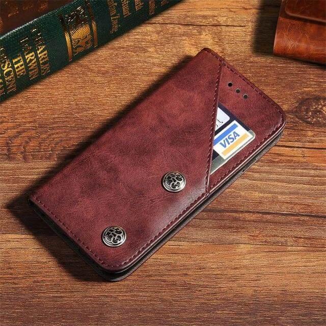 Retro Handmade Wallet Case for iPhone