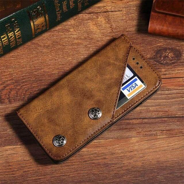 Retro Handmade Wallet Case for iPhone