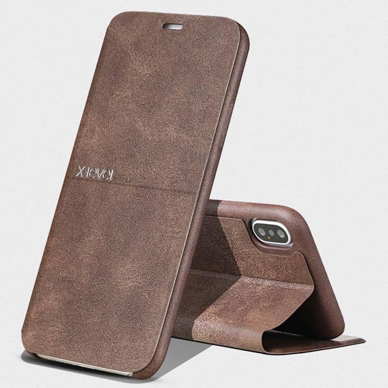 Ultra Thin Leather Flip Case For iPhone