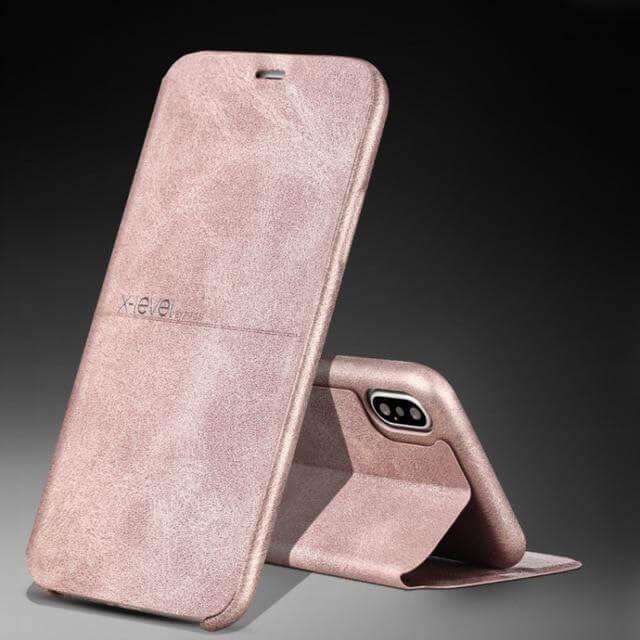 Ultra Thin Leather Flip Case For iPhone