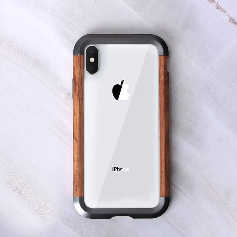 Real Wood Aluminum Metal Bumper Case For iPhone