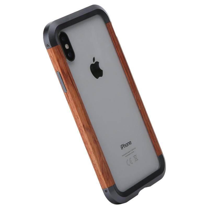 Real Wood Aluminum Metal Bumper Case For iPhone