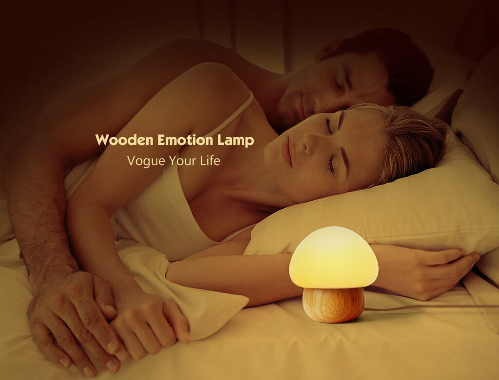 Wooden Mushroom Led Night Lamp