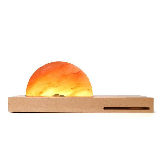 Sunrise Scene Himalayan Salt Led Lamp with Wireless Charger