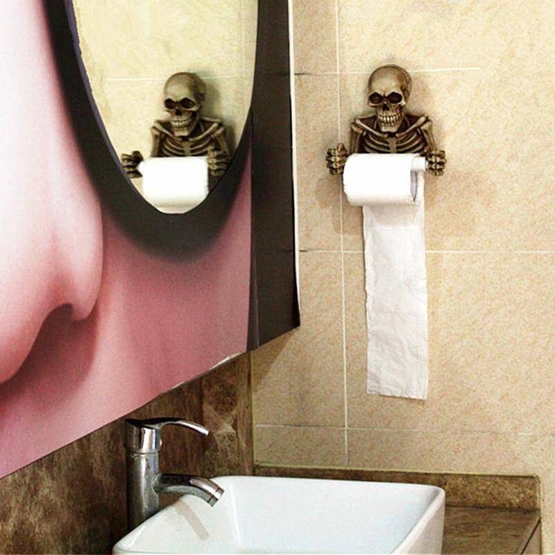 Gothic Skull Toilet Paper Holder Rack