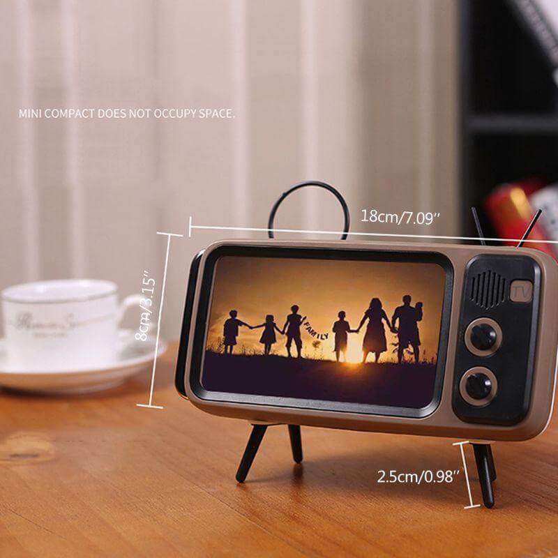 Mini Speaker Retro TV Phone Holder