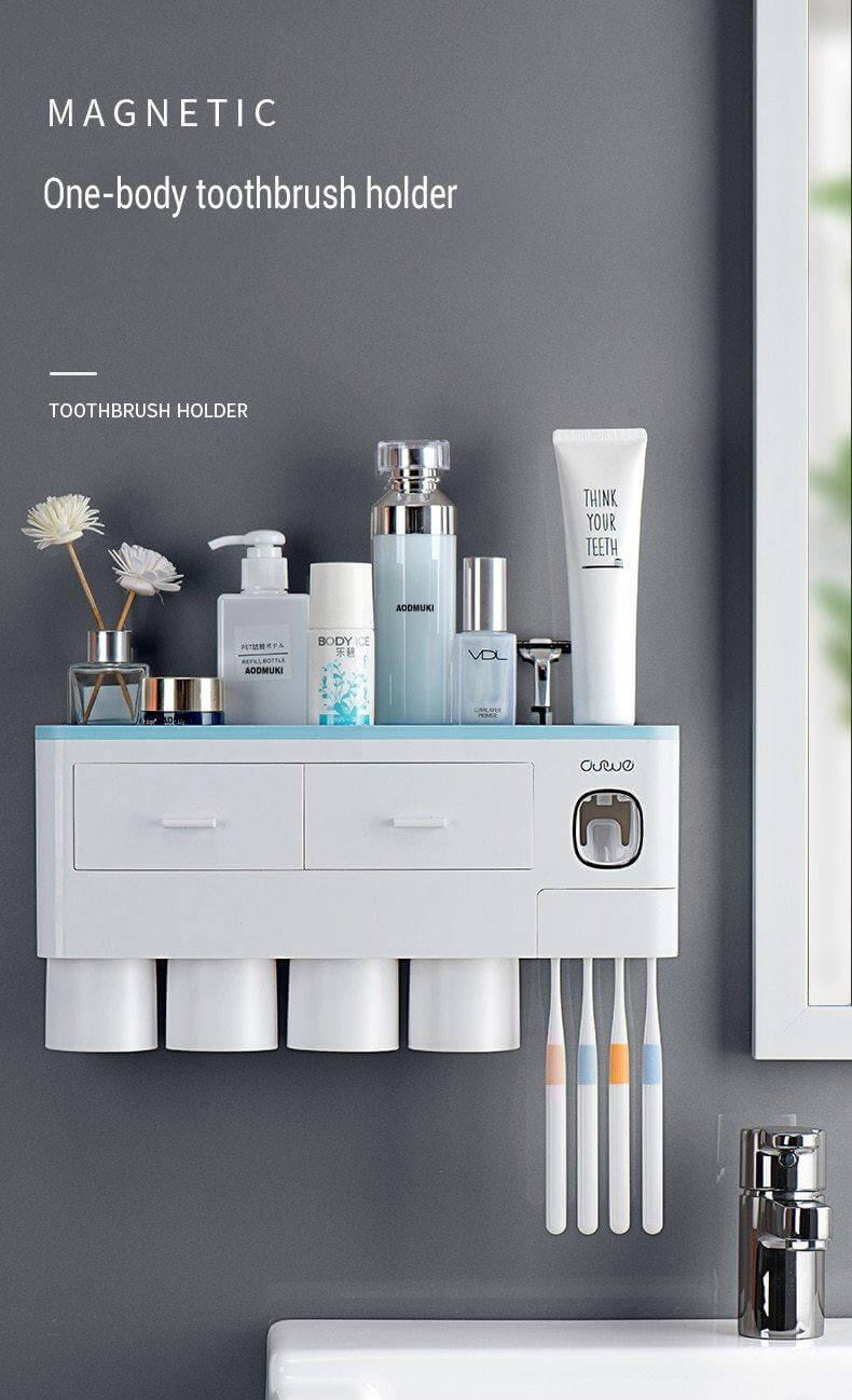 Wall-Mounted Magnetic Bathroom Organizer