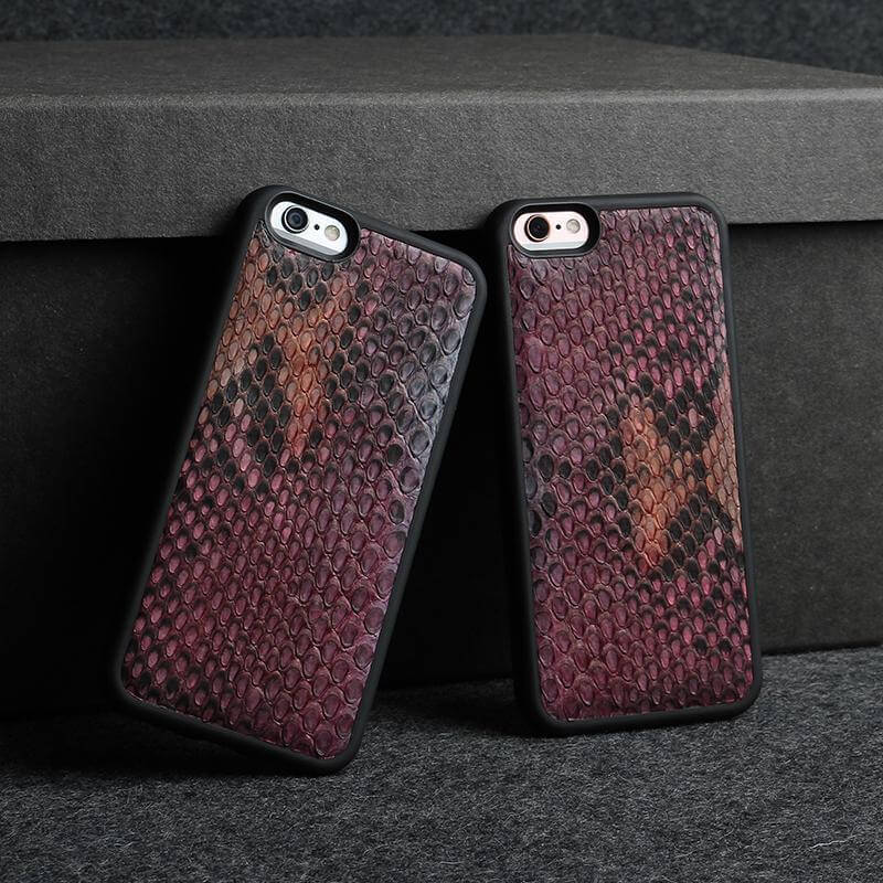 Luxury 3D Natural Python Skin Leather Cases for Iphone Models