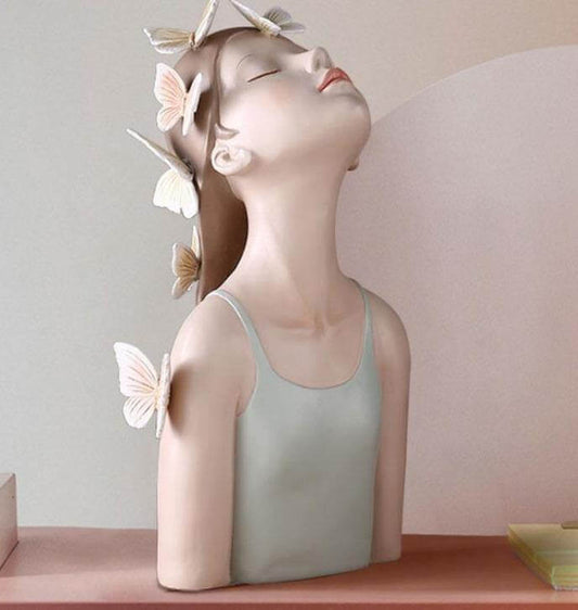 Ceramic Butterfly Girl Home Sculpture