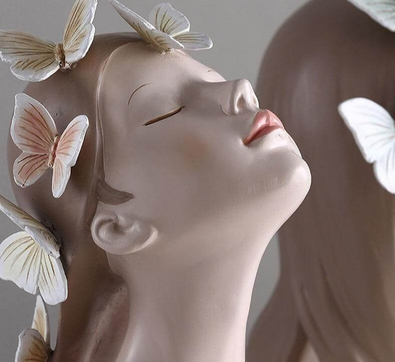 Ceramic Butterfly Girl Home Sculpture