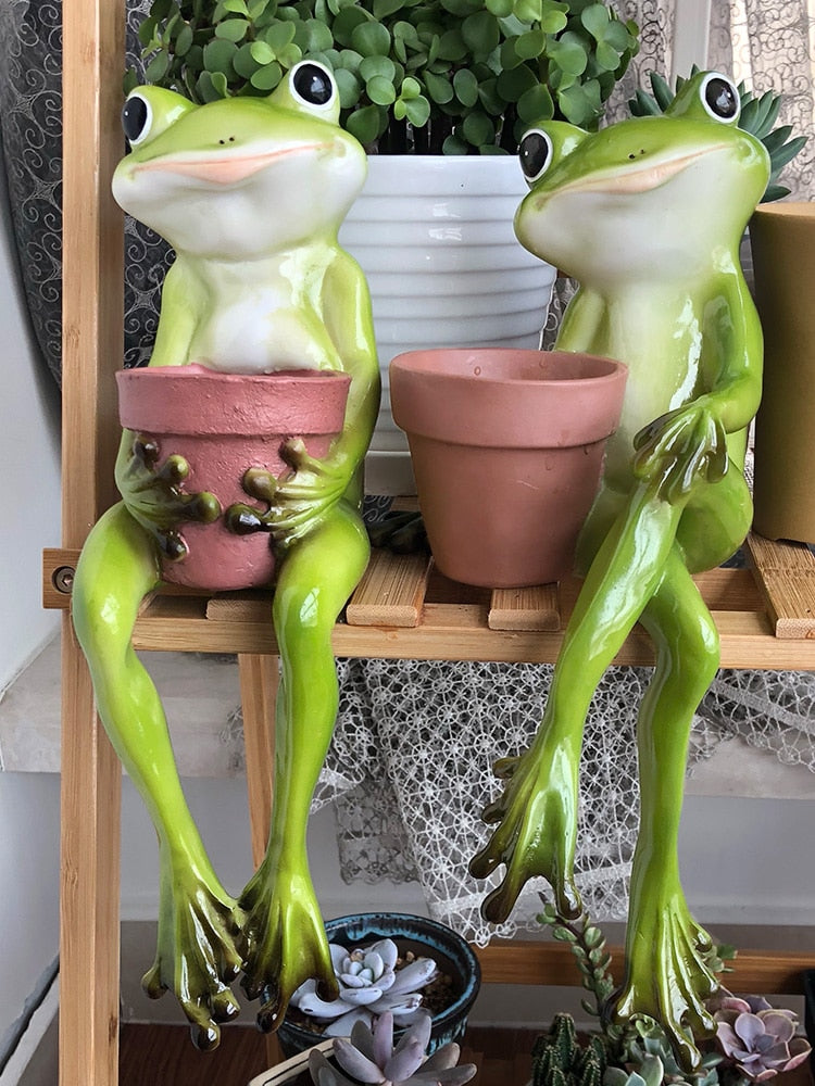 Resin Frog Fairy Flower Pot