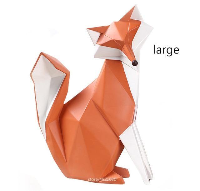 Nordic Geometric Abstract Fox Figurines