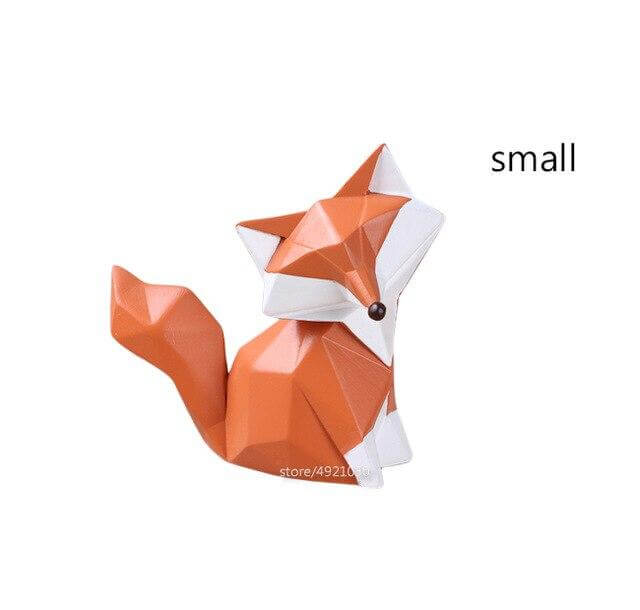 Nordic Geometric Abstract Fox Figurines