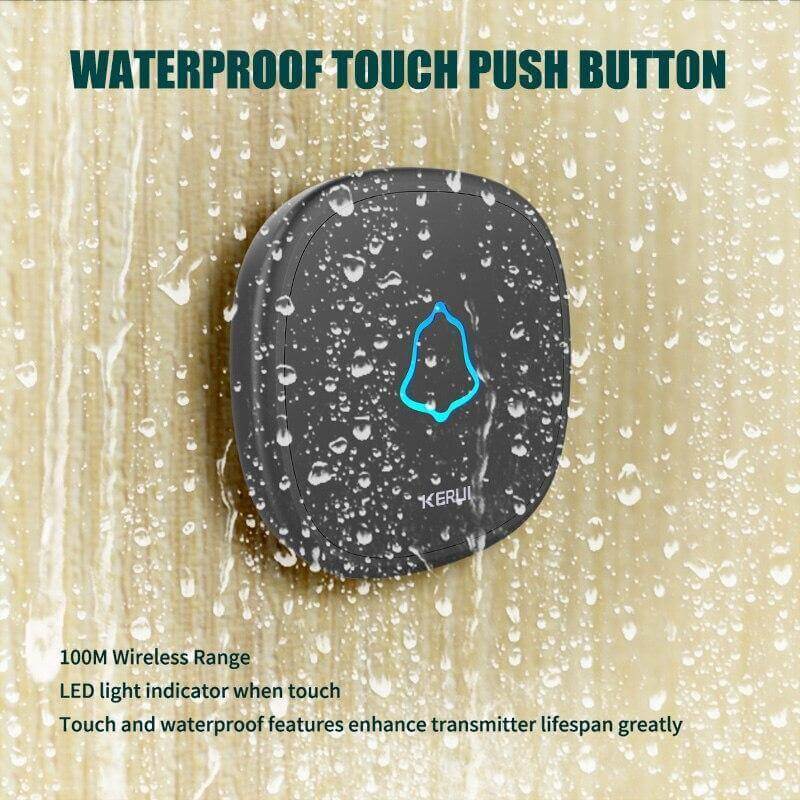 Wireless Waterproof Touch Button Doorbell - UTILITY5STORE