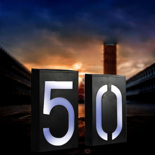 Solar Powered LED Light House Numbers