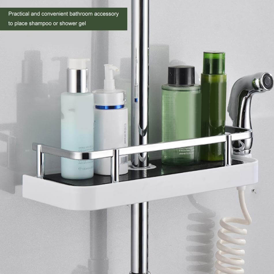 No-Drill Bathroom Shower Pole Rack