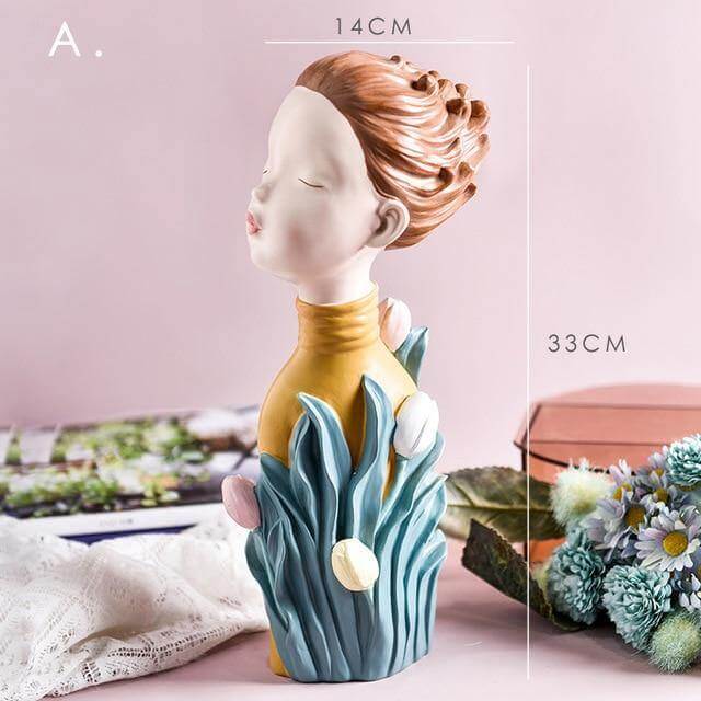 Nordic Artistic Woman Figurines Home Decor